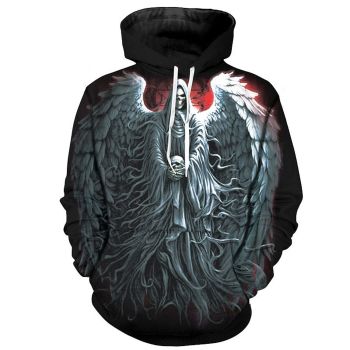 Loose And Gorgeous Black Skull Pattern Halloween Hoodie