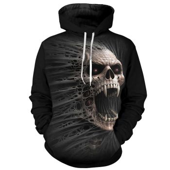 Cute Black Skull Pattern Halloween Hoodie