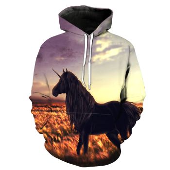 Precious Purple Horse Pattern Animals Hoodie