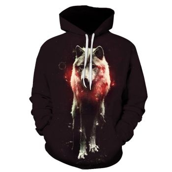 Gorgeous Red Wolf Pattern Animals Hoodie