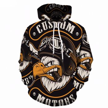 Street Black Orange Owl Pattern Animals Hoodie