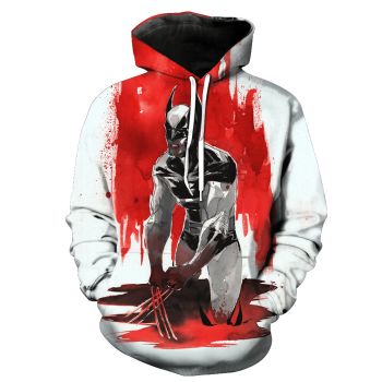 Classical  White Red Flash Pattern Flash Hoodie