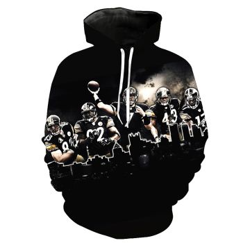 Cute And Loose Black Ball Pattern Team Logo Hoodie