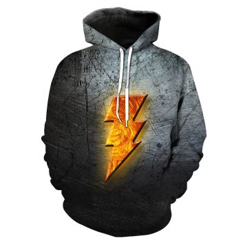 Cute And Loose Blue Flash Pattern Flash Hoodie