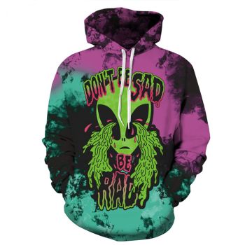 Fashion Purple Green Skull Pattern Halloween Hoodie