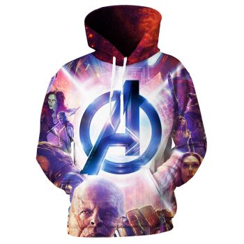 Vintage  Purple Avengers Pattern Avengers Hoodie