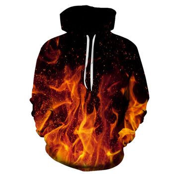 Cute Orange Fire Pattern Fire Hoodie