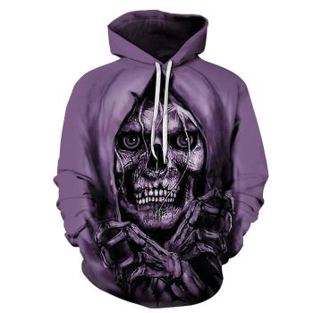 Precious And Cute Purple Skull Pattern Halloween Hoodie