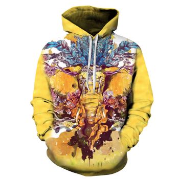 Fashion Yellow Cow Pattern Animals Hoodie