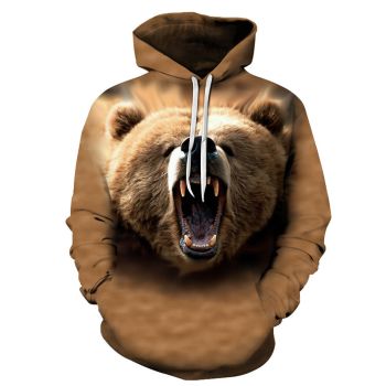 Precious Brown Bear Pattern Animals Hoodie