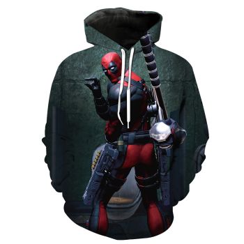 Precious Green Deadpool Pattern Deadpool Hoodie