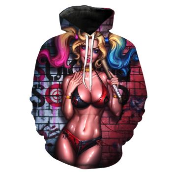Precious Colorful Clown Girl Pattern Clown Girl Hoodie