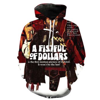 Fashion Red Gun Pattern A Fistful Of Dollars Hoodie