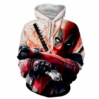 Precious Red Deadpool Pattern Deadpool Hoodie