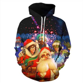 Precious And Cute Colorful Santa Claus Pattern Christmas Hoodie