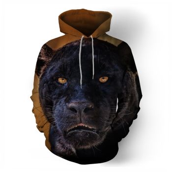 Loose And Fashion Black Brown Pattern Animals Hoodie