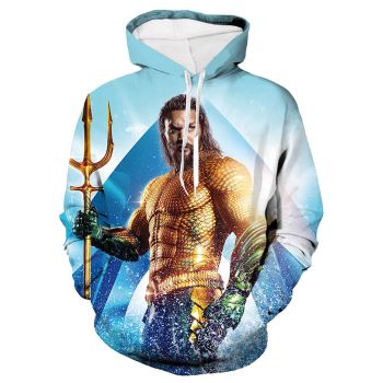Vintage  Blue Headshot Pattern Neptune Hoodie