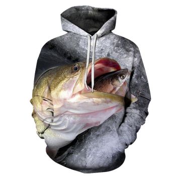 Elegance Black Fish   Pattern Animals Hoodie