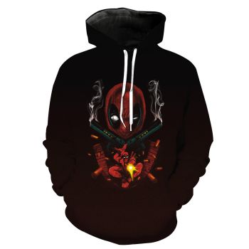 Popular Black Skull Pattern Deadpool Hoodie