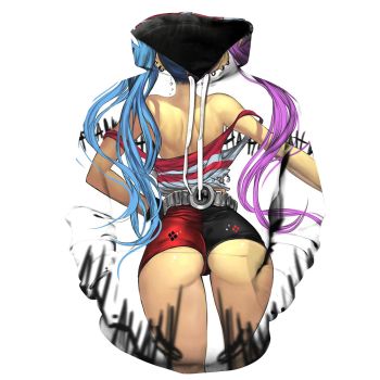 Loose Colorful Clown Girl Pattern Clown Girl Hoodie