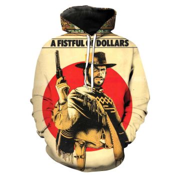 Vintage  Brown Gun Pattern A Fistful Of Dollars Hoodie