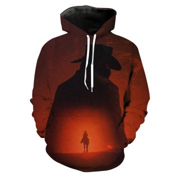 Temperament Orange Gun Pattern A Fistful Of Dollars Hoodie
