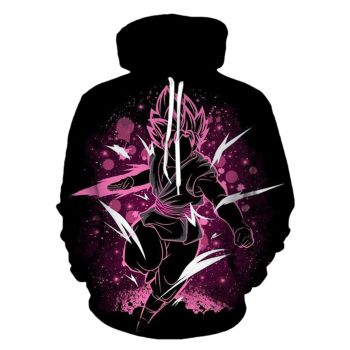 Precious Pink Black Sun Wukong Pattern Dragonball Hoodie