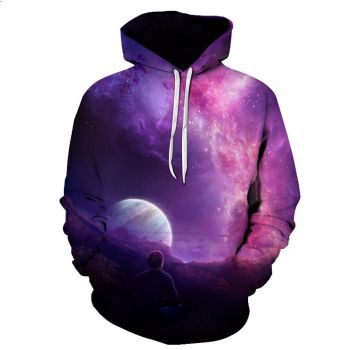 Generous And Beautiful Purple Star Pattern Starsky Hoodie