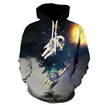 Pretty Black Astronauts Pattern Starsky Hoodie