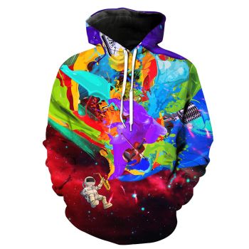 Loose And Fashion Colorful Star Pattern Star Storm Hoodie