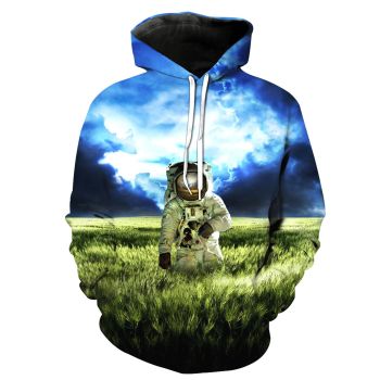 Precious And Gorgeous Green Blue Star Pattern Star Storm Hoodie