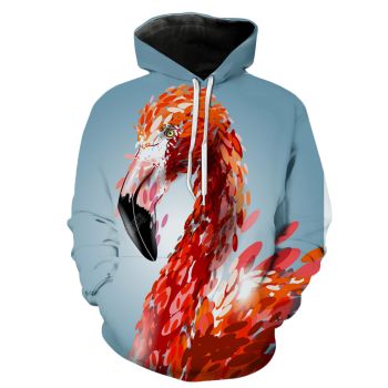 Gorgeous Blue Red Goose Pattern Animals Hoodie