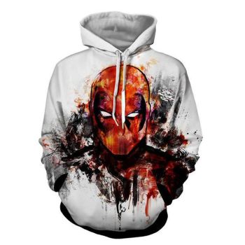 Popular And Vintage White Deadpool Pattern Deadpool Hoodie