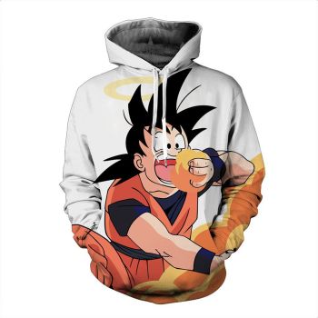 Fashion And Gorgeous White Orange Headshot Pattern Dragonball Hoodie