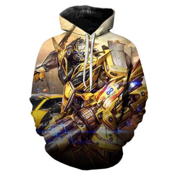 Precious And Gorgeous Yellow Transformers Pattern Transformers Hoodie