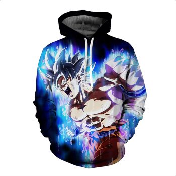 Loose Blue Headshot Pattern Dragonball Hoodie