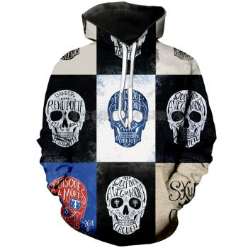 Popular And Vintage Colorful Skull Pattern Halloween Hoodie