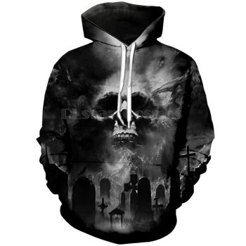 Classical  Black Skull Pattern Halloween Hoodie