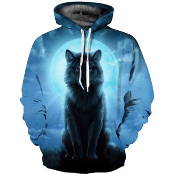 Fashion Wolf Wolf Pattern Animals Hoodie