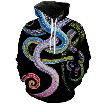 Classical  Black Octopus Pattern Animals Hoodie