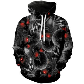 Street Black Skull Pattern Halloween Hoodie