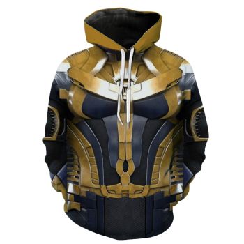 Precious Blue Yellow  Warrior Pattern Avengers Hoodie