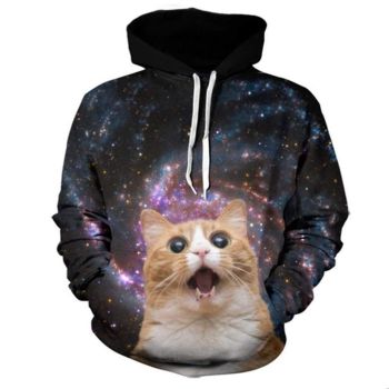 Street Colorful Cat Pattern Animals Hoodie