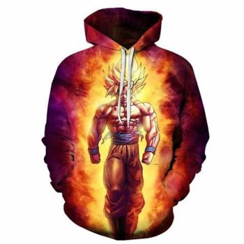 Temperament Orange Headshot Pattern Dragonball Hoodie