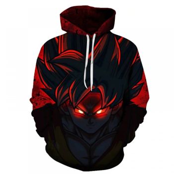 Popular And Vintage Black Red Headshot Pattern Dragonball Hoodie