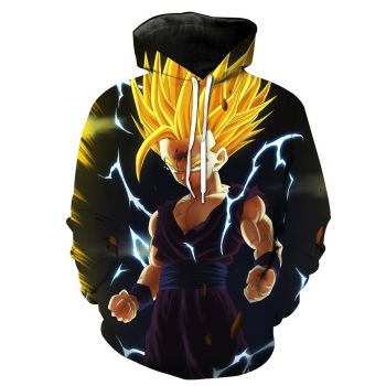 Gorgeous Black Yellow Headshot Pattern Dragonball Hoodie