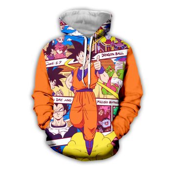  Precious And Gorgeous Colorful Goku Pattern Dragonball Hoodie