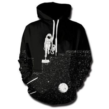 Generous And Beautiful Black Star Pattern Earth Hoodie