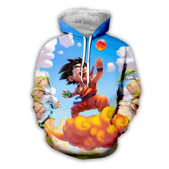Elegance Blue Headshot Pattern Dragonball Hoodie