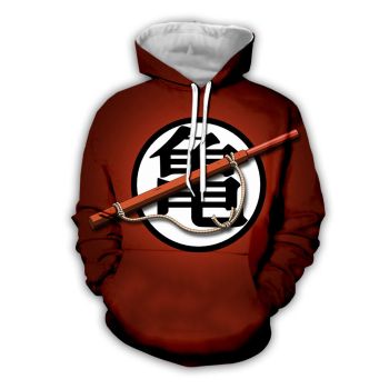 Vintage  Orange Headshot Pattern Dragonball Hoodie